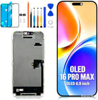 for iPhone 17 Pro Max Screen Replacement 6.9 inch OLED Full Display Assembly with Promotion 120Hz, OEM Grade Soft OLED, True Tone & Face ID Supported, DIY Repair Kit with Tools, Black