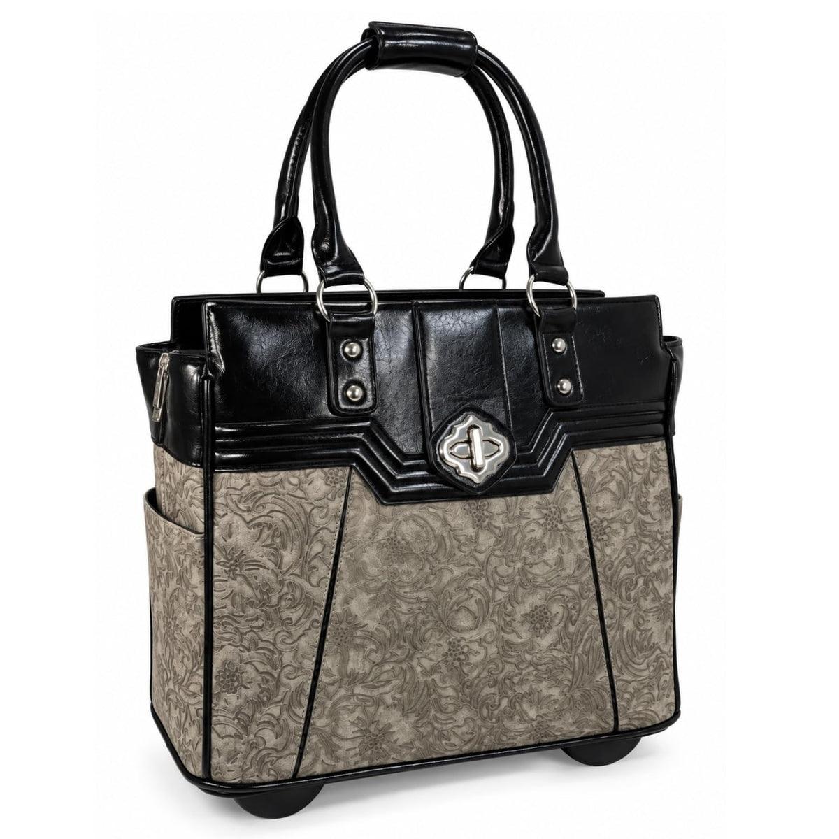 JKM and Company Alligator Compatible With Computer iPad, Laptop Tablet Rolling Tote Bag Briefcase Carryall Bag