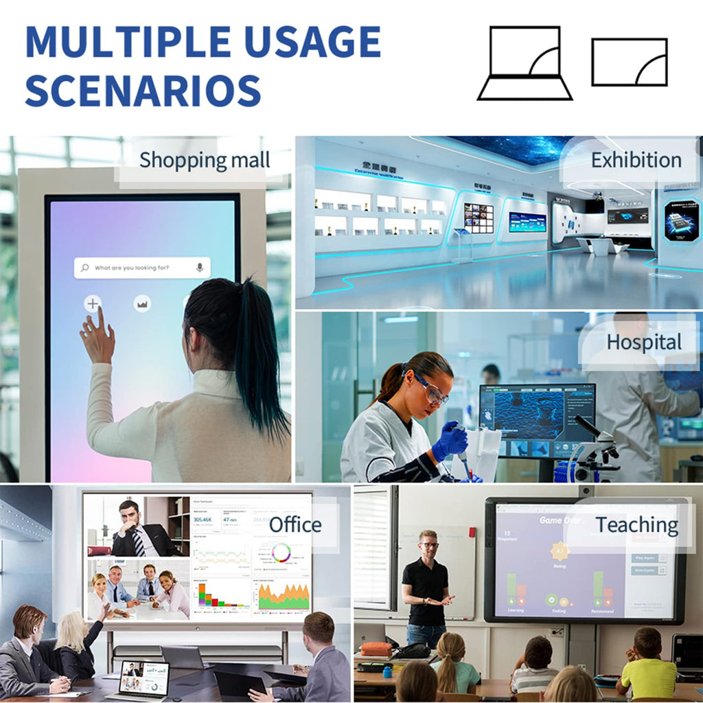 43 inch Interactive Touchscreen Monitor, Smart Board with 16:9 Display 1080P, Win-10 Electronic Whiteboard Touchscreen PC for Office and Classroom, Core i7 RAM 8G & ROM 256G