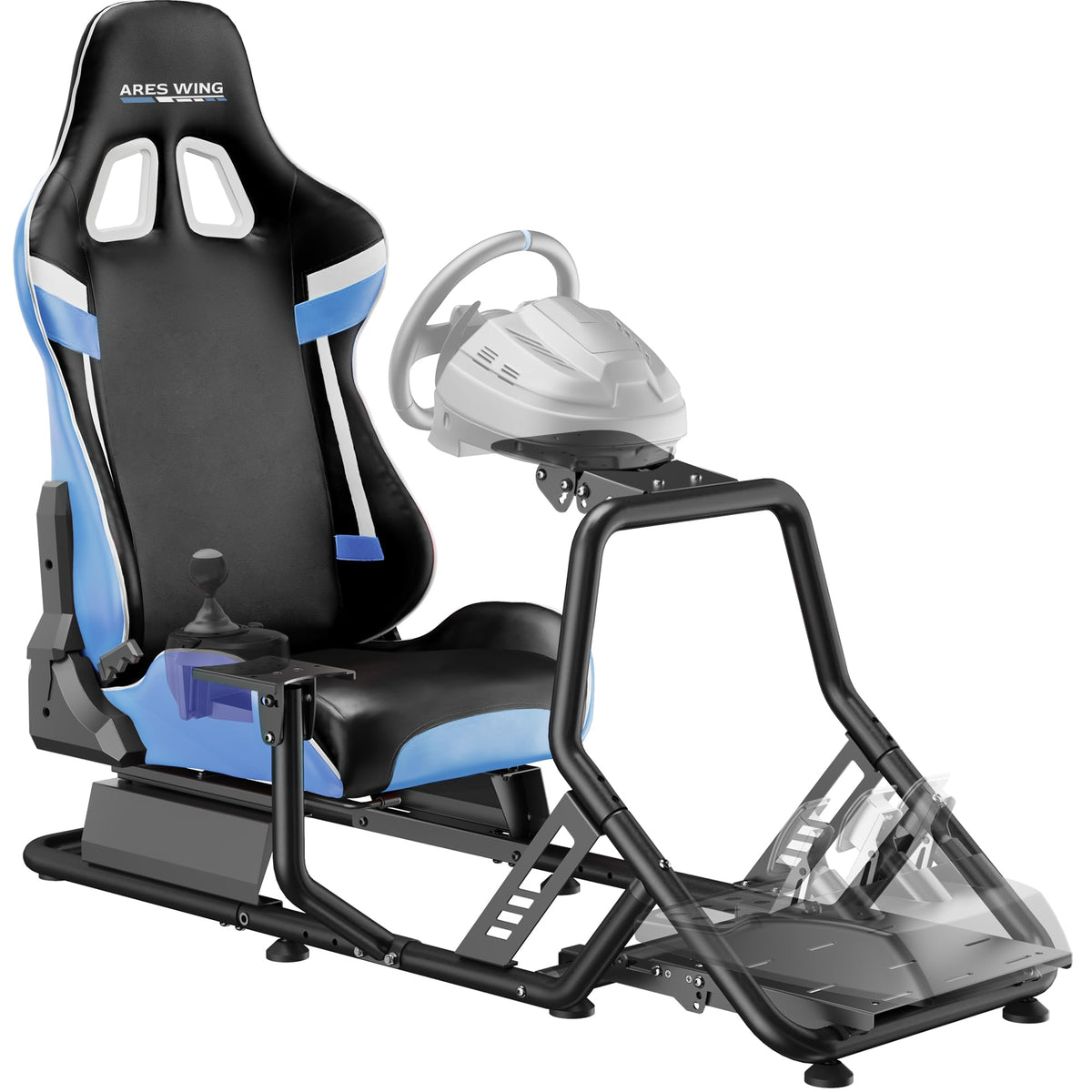 ARES WING Racing Simulator Cockpit, Sim Racing Wheel Stand with Seat, Red