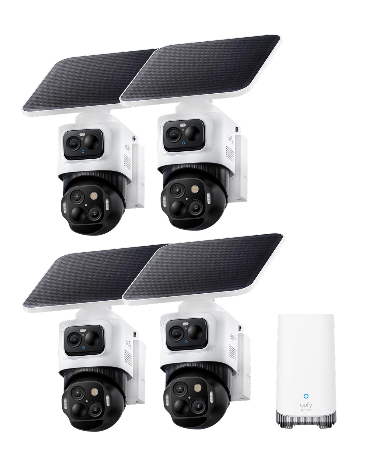 eufy Security eufyCam S4, 4-Cam Kit, 4K Solar, 3-Lens PTZ