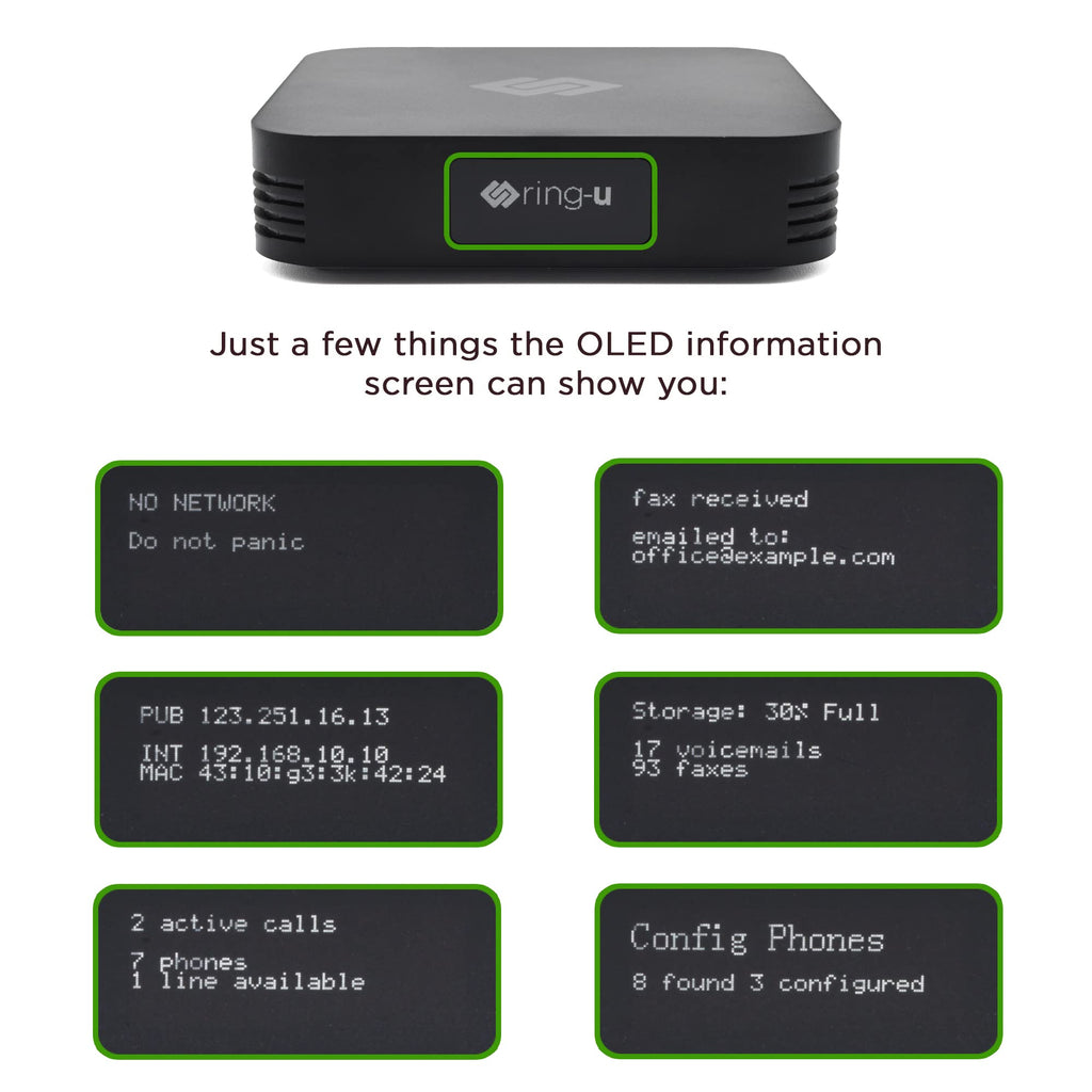 Ring-U Hello Hub Small Business PBX Phone System and Service VOIP 4-Phone Bundle (Hello Hub + 4 Executive Phones with WiFi + Bluetooth) ring-u Telephone Service Required.