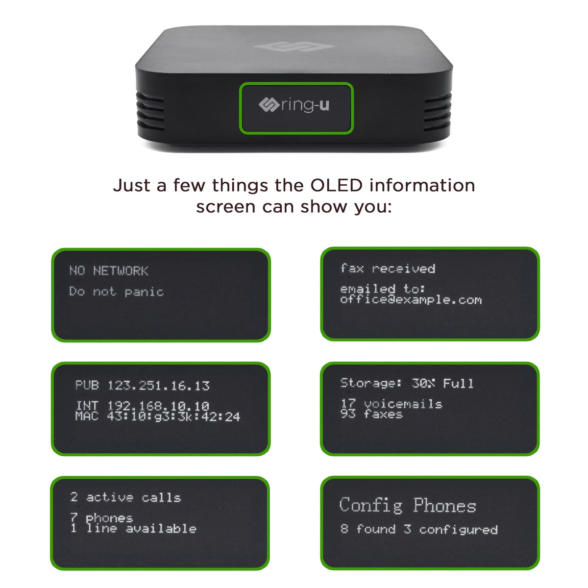 Ring-U Hello Hub Small Business PBX Phone System and Service VOIP 4-Phone Bundle (Hello Hub + 4 Executive Phones with WiFi + Bluetooth) ring-u Telephone Service Required.