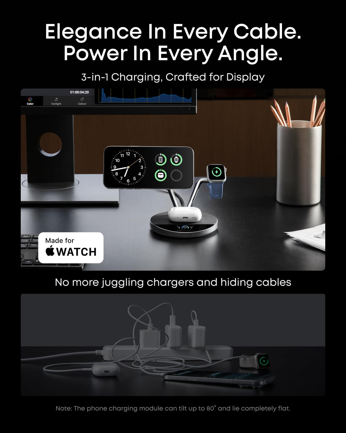 Anker Prime 3-in-1 Qi2.2 MagSafe Compatible 25W Wireless Charging Station