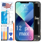for iPhone 17 Pro Max Screen Replacement 6.9 inch OLED Full Display Assembly with Promotion 120Hz, OEM Grade Soft OLED, True Tone & Face ID Supported, DIY Repair Kit with Tools, Black