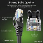 GEARit Cat6 Ethernet Patch Cable 3ft Black 100-Pack Cat 6 Patch Cords