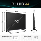 Hisense 40-Inch Class A4 Series FHD 1080p Smart Fire TV (40A4NF) - DTS Virtual: X, Slim Bezel Design, Alexa Built in, Streaming TV, Black