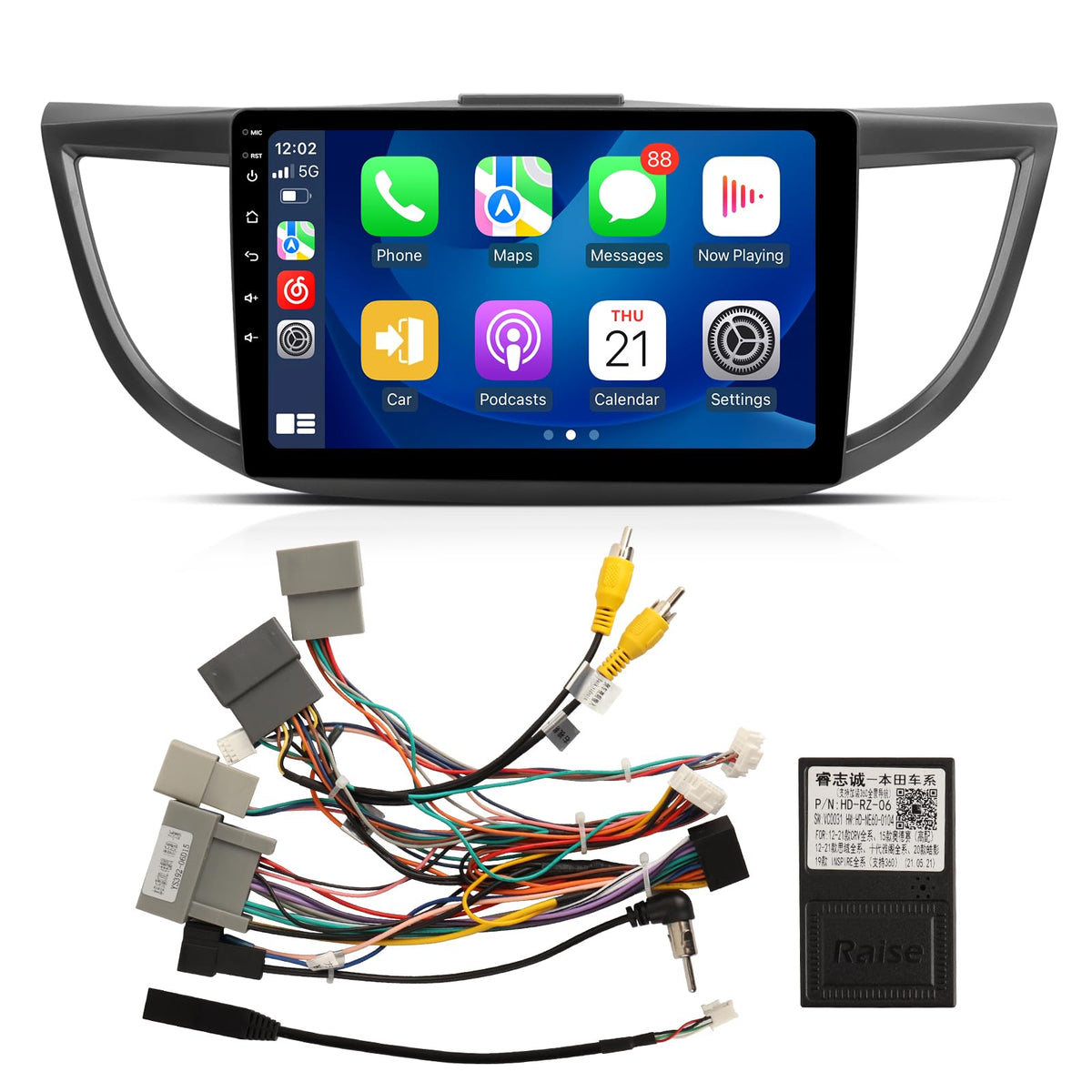 6GB+128GB Android 13 Car Radio for Honda CRV 2017-2022 Without Amplifier, 9'' HD Head Unit with Carplay & Android Auto, Mirror Link, GPS Navigation, SWC, Bluetooth 5.0,Right Camera (CAN024-R)