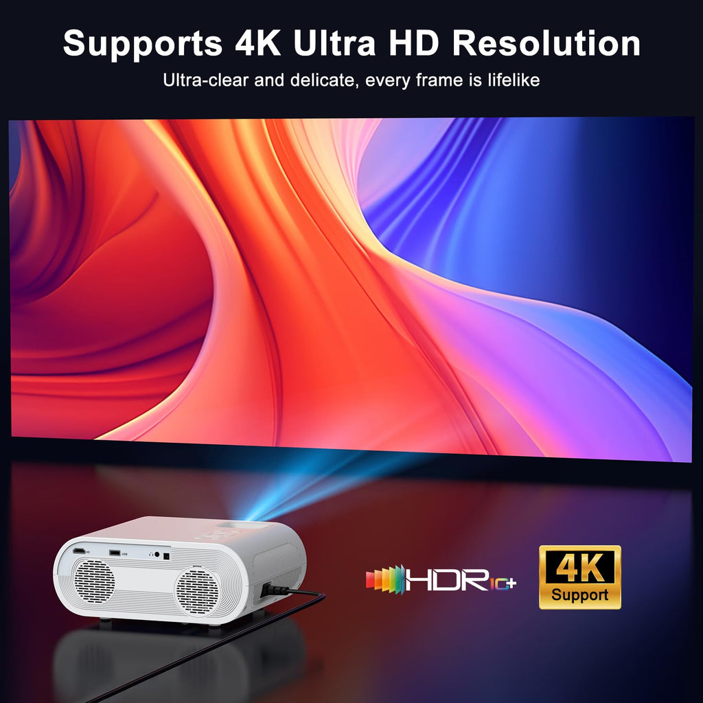 4K Projector with WiFi and Bluetooth, 1500 ANSI Google TV Projector