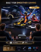 Google TV 4K Smart Projector Daylight Home Theater 2400 ANSI Lumen，38W Dolby Audio, ToF Auto Focus & Auto Keystone, Short Throw, WiFi 6, Bluetooth, HDMI ARC/CEC, NFC