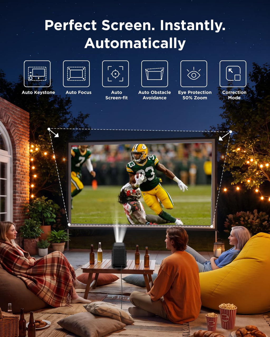 TCL C1 Smart Google TV Projector, WiFi and Bluetooth, 285° Rotating Gimbal
