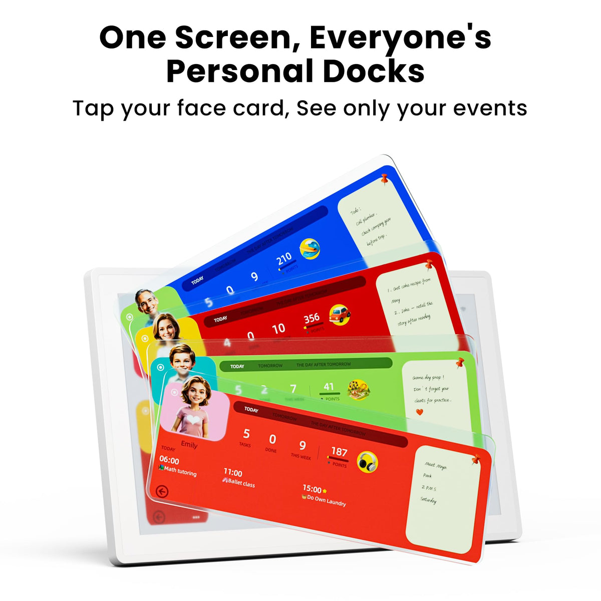 15.6'' Digital Calendar Wall Touch Screen, No Subscription Family Planner