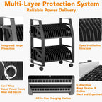 32 Laptop Charging Cart, Charging Station for Tablets Up to 15.6" Devices