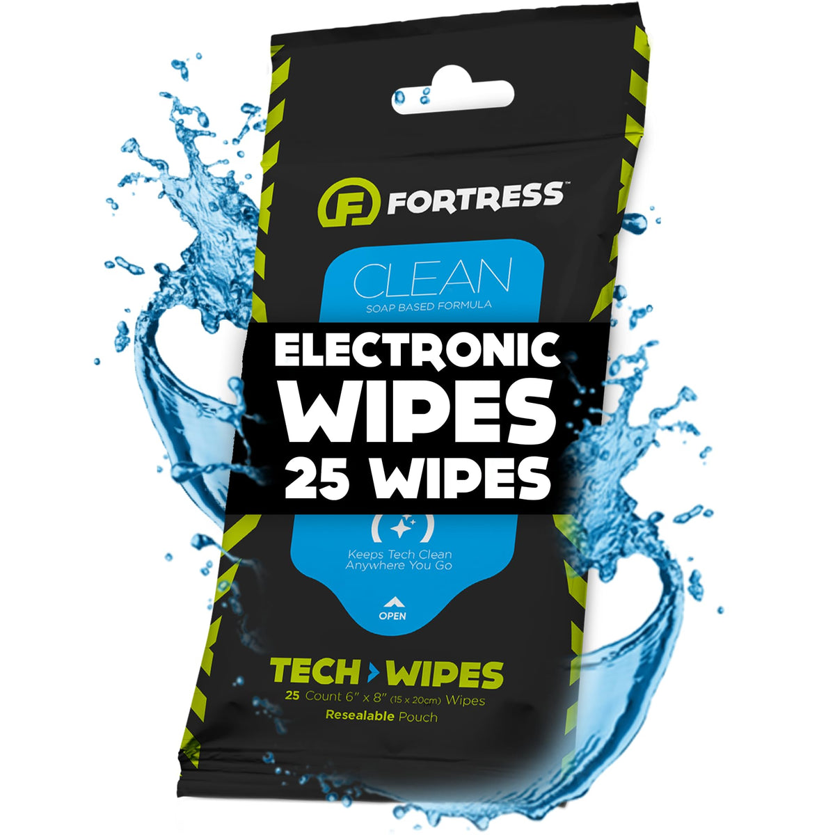 Fortress Electronic Wipes (25 ct, Pack of 72) Screen Cleaner Wipes for Tech