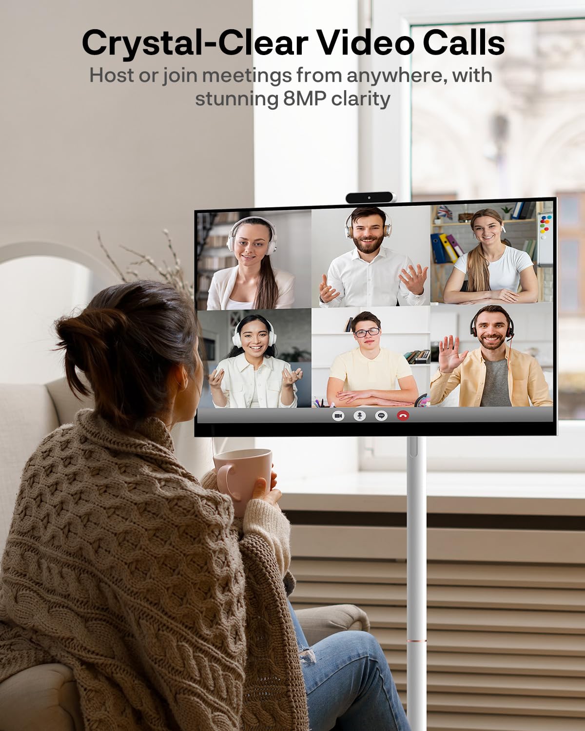 SYLVOX 27" Smart Rolling Display with Stand, Built-in 4-5H Battery