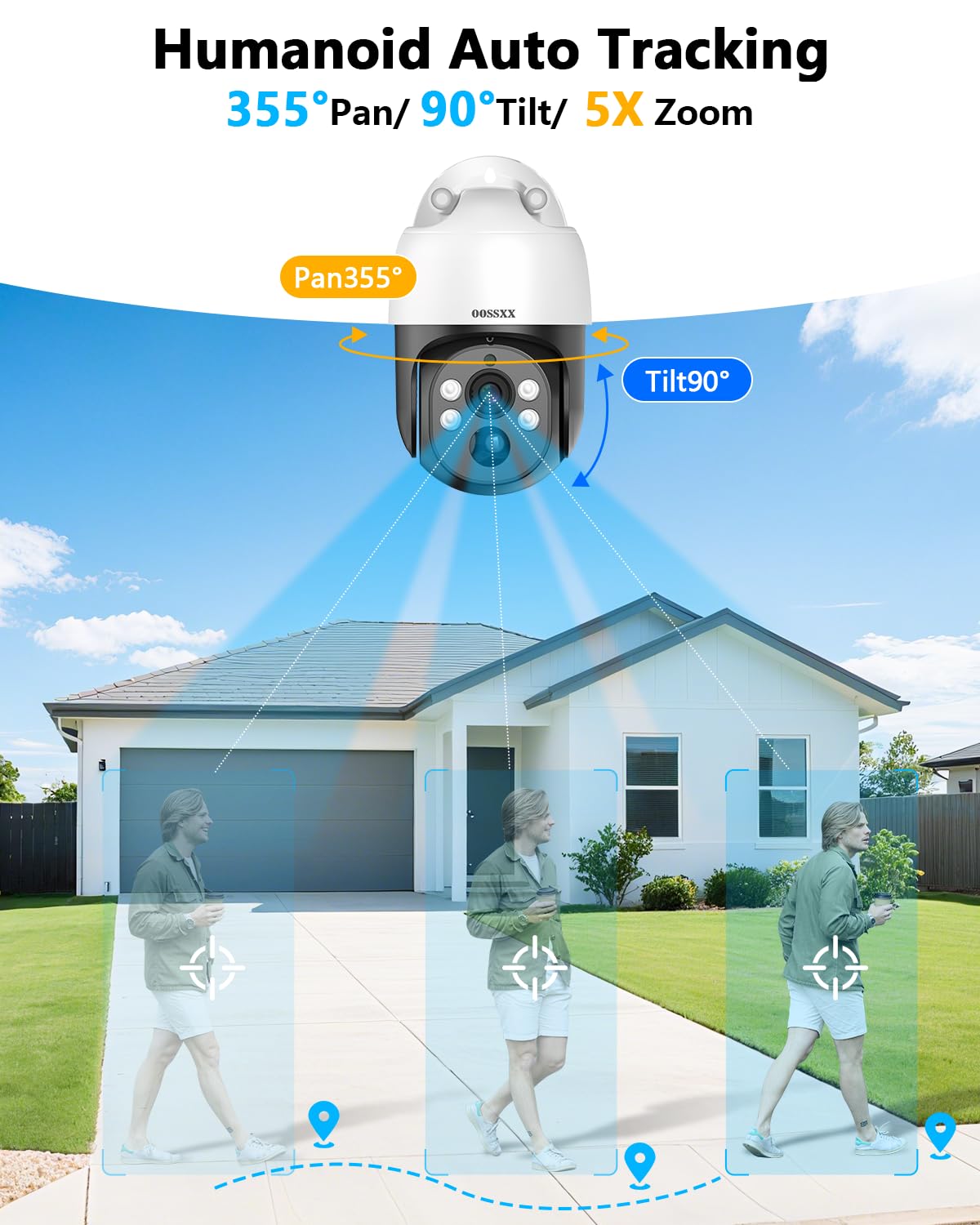 (2026 New) 4K PoE PTZ Outdoor Security Camera System with 10.2'' Monitor