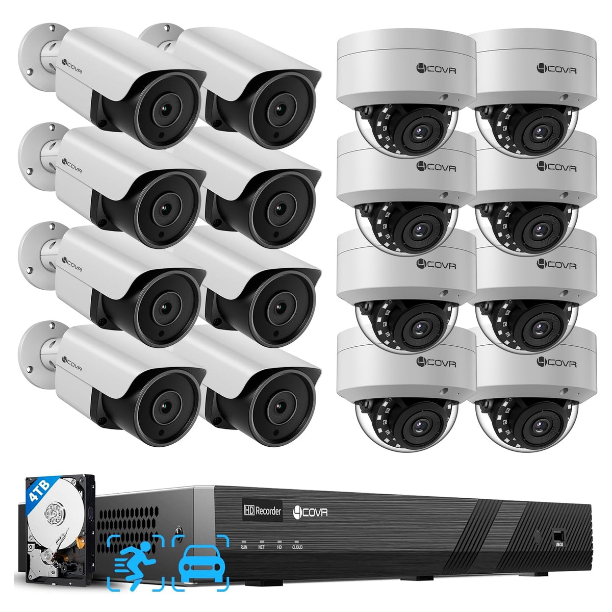 4COVR PoE 16 Camera Security System for Business with 4TB HDD, LYH54A5M1616