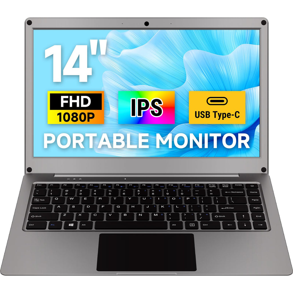 ELECROW 15.6" Portable Monitor with Keyboard, Lapdock 1080P FHD IPS Display
