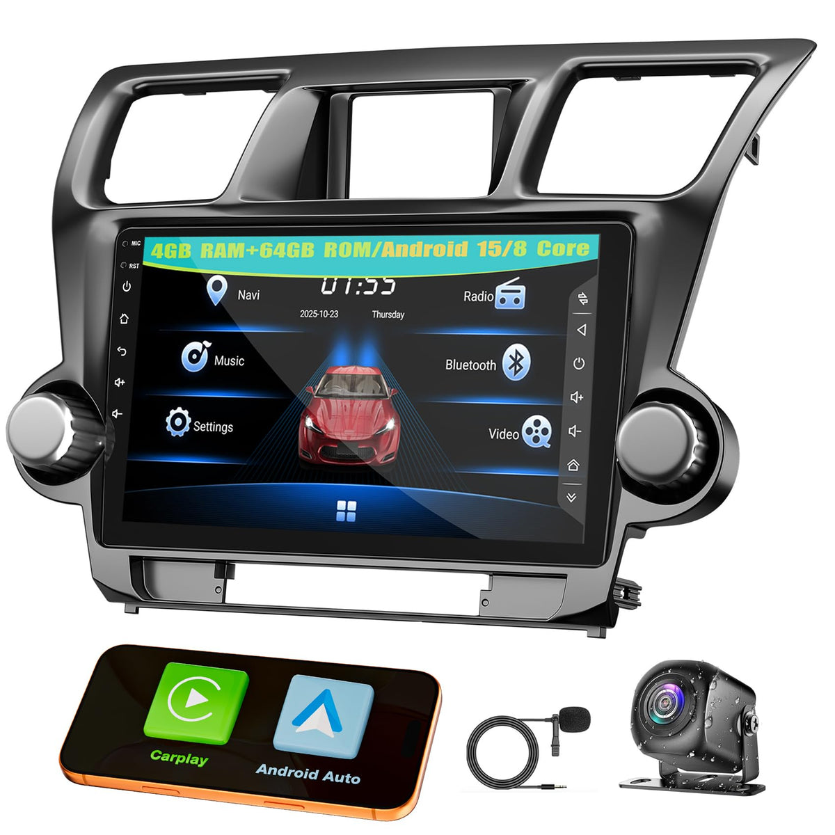 (8Core + 128GB) Android 5G WiFi Car Radio for 2012–2014 Toyota Camry