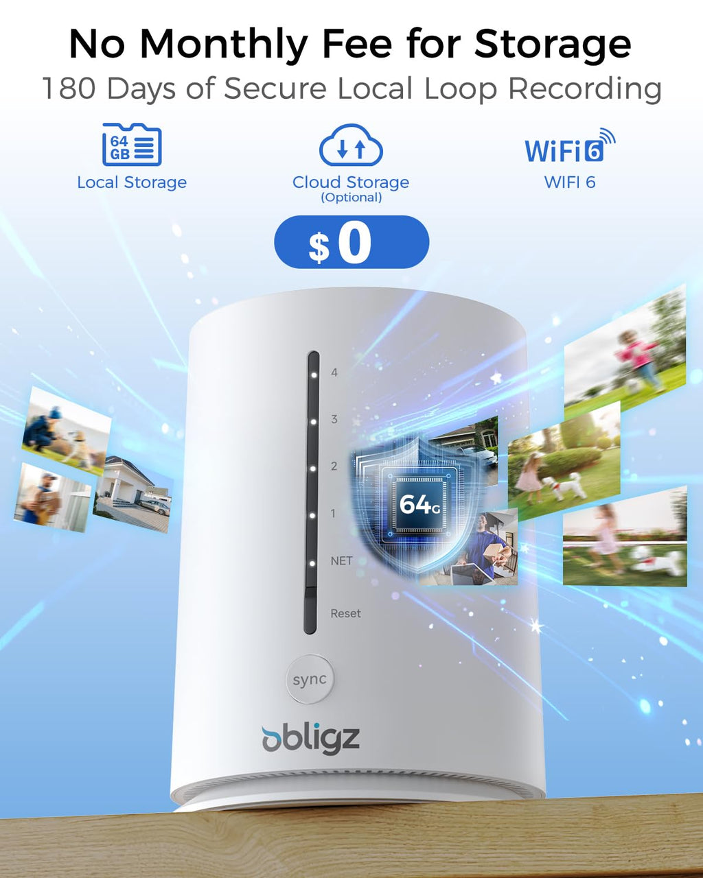 4MP Solar Security Cameras Wireless Outdoor, 64GB Local Storage