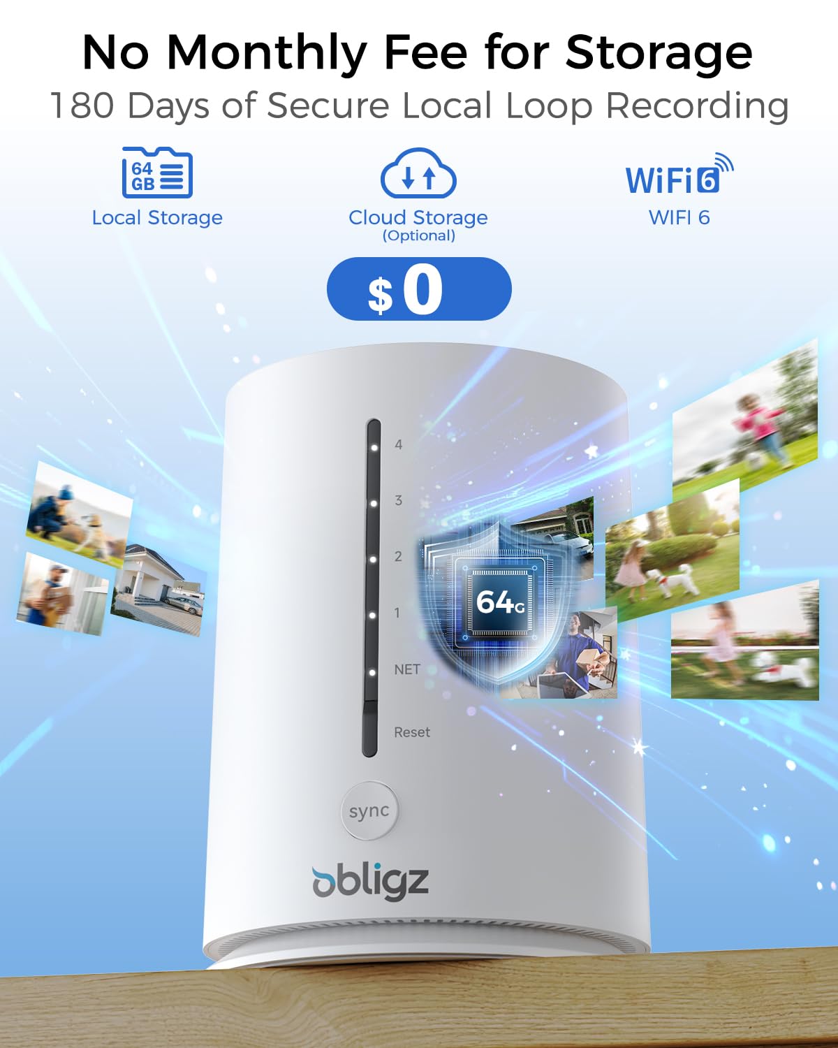 4MP Solar Security Cameras Wireless Outdoor, 64GB Local Storage