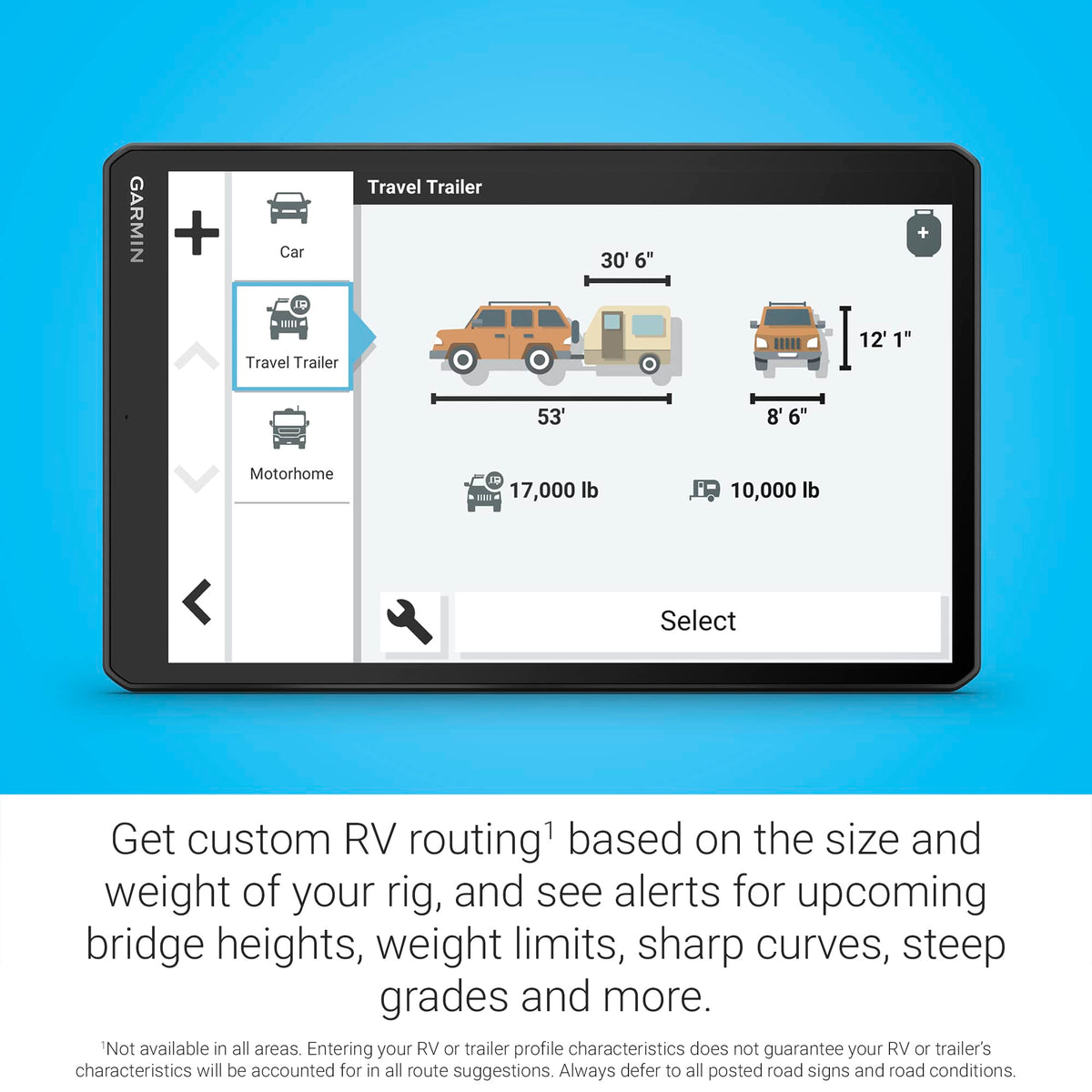 Garmin RV 795, 7” GPS RV Navigator, Custom RV Routing