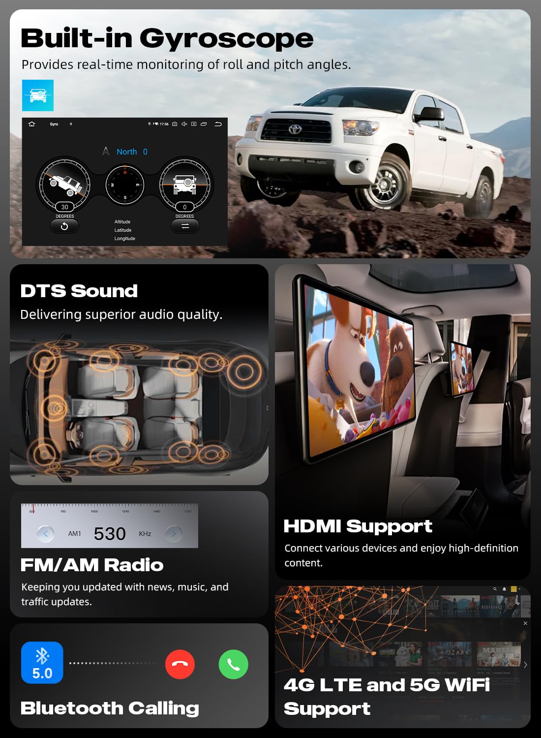 Dasaita Android 13 Car Radio for Toyota 4Runner 2010-2024