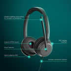 EPOS Impact 860T ANC Dual-Sided Wired Headset with Active Noise Cancellation, Microsoft Teams Certified, USB C and USB A, Super Wideband Audio, Ideal for Office Calls, Zoom, Home & Hybrid Work, Black