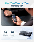 iFLYTEK Offline Voice Recorder with Playback, Secure Digital Recorder with AI Transcription, 5-Language Voice-to-Text, Noise Reduction, AI Voice Recorder for Meetings, Interviews, Learning