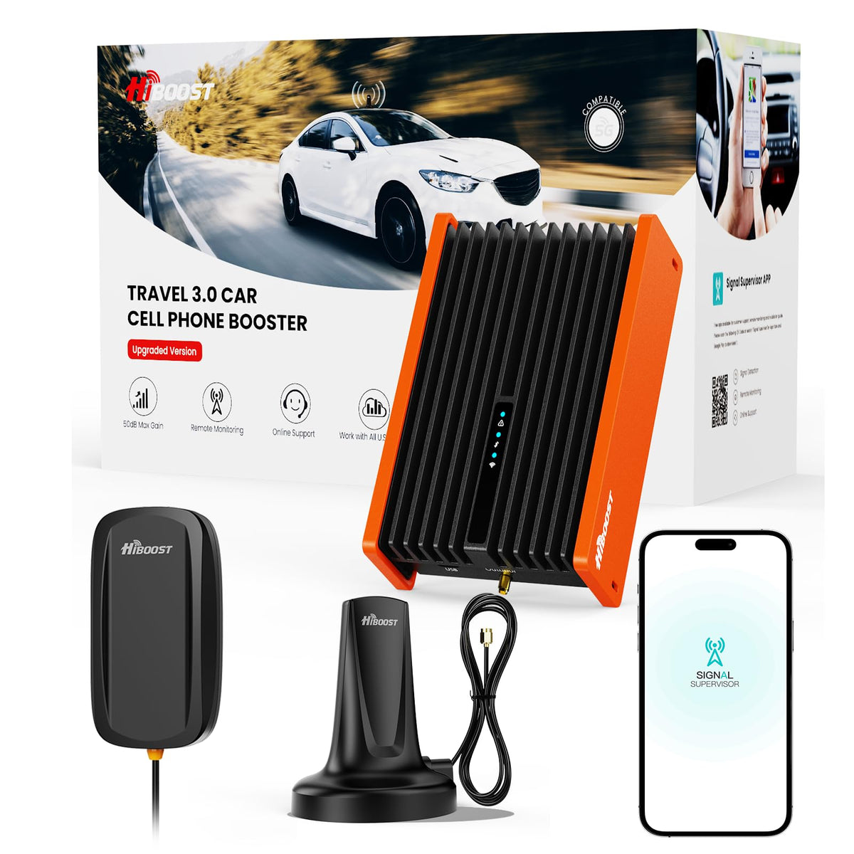 HiBoost Cell Phone Signal Booster for Off Road Vehicles | Boosts 5G & 4G LTE for All Carriers - Verizon, AT&T, T-Mobile & More | FCC Approved