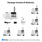Intercoms Wireless for Home 1 Mile Range 22 Channel 100 Digital Code Display Screen, Wireless Intercom System for Home House Business Office, Room to Room Intercom Communication (6 Packs, White)