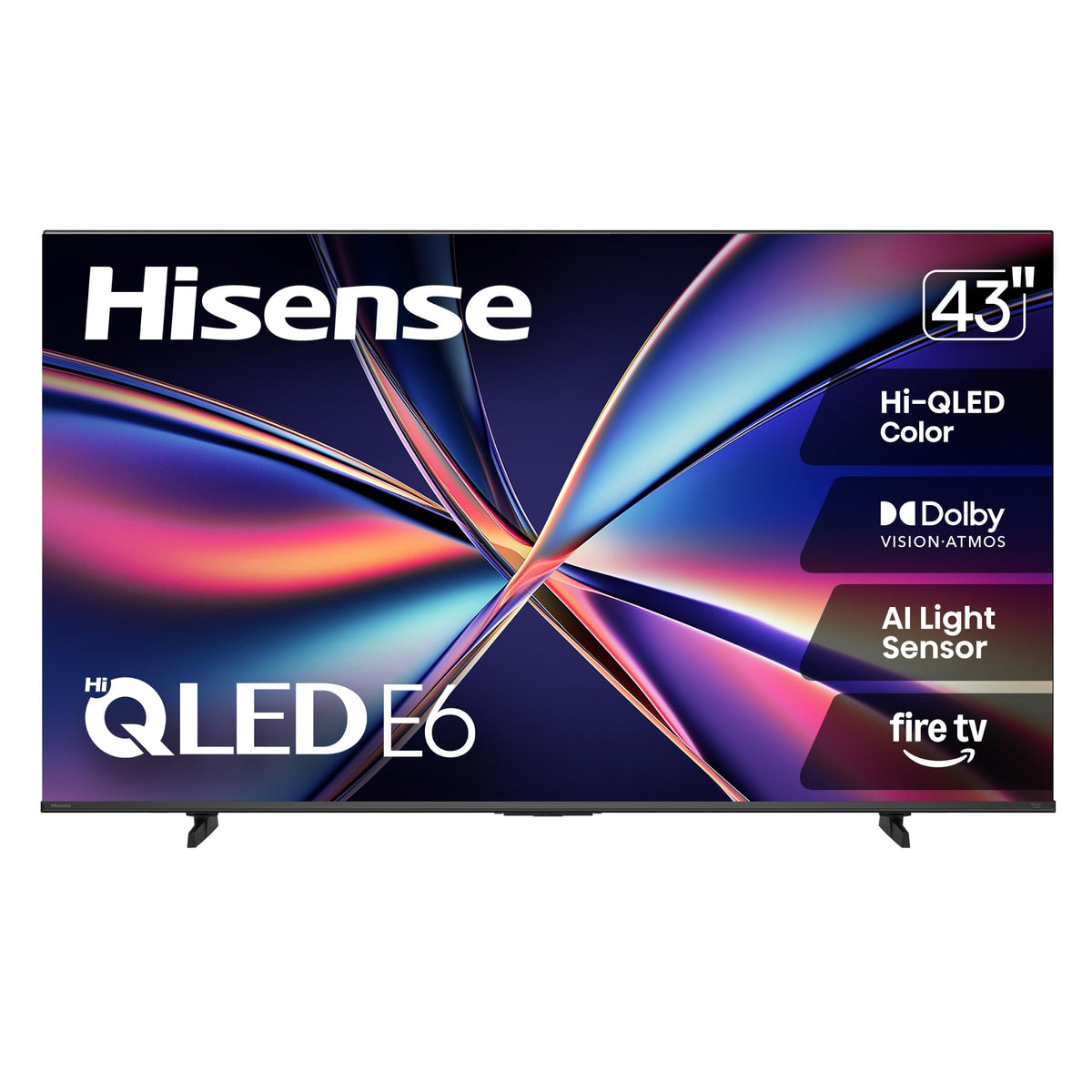 Hisense 43" E6 Cinema Series Hi-QLED 4K UHD Smart Fire TV (43E6QF) - AI Light Sensor, Dolby Vision · Atmos, Voice Remote with Alexa, Motion Rate 120, HDR 10+ Adaptive, Game Mode Plus