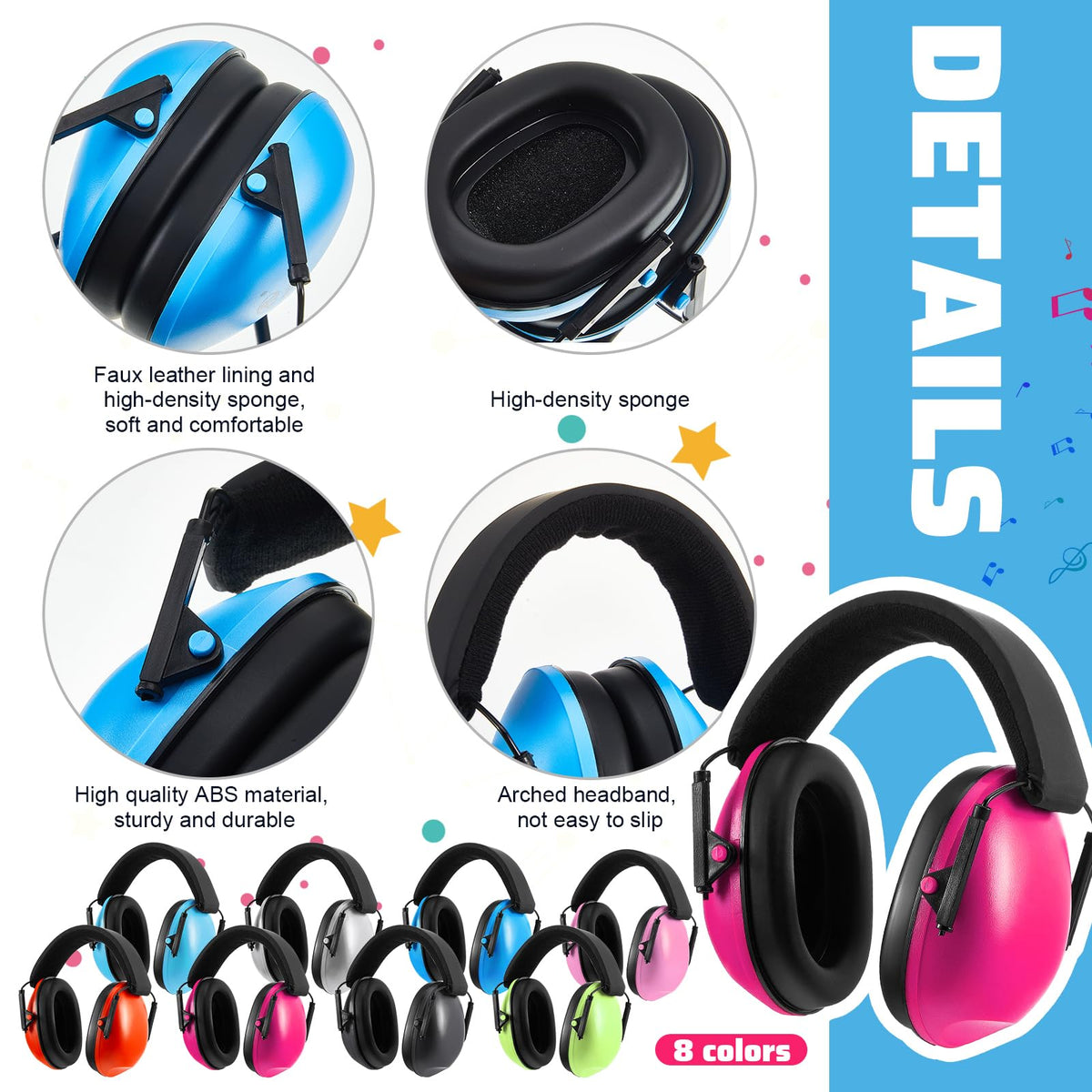36 Pcs Kids Ear Protection Noise Cancelling Headphones, 8 Colors