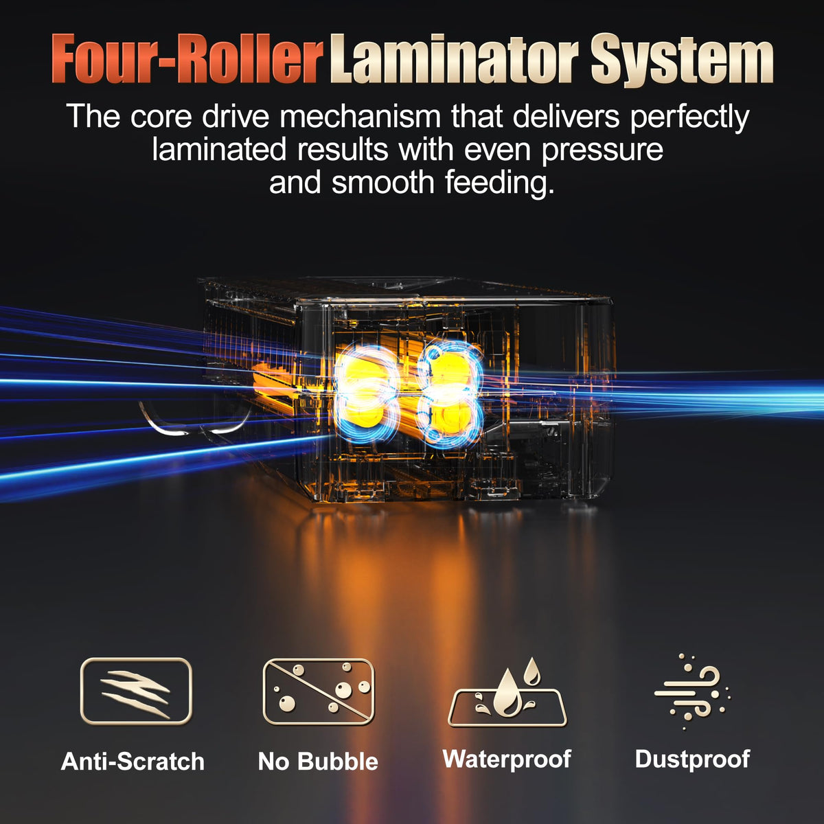 13inch Heavy-Duty 4-Roller 11x17 Laminator Machine, 1000mm/min