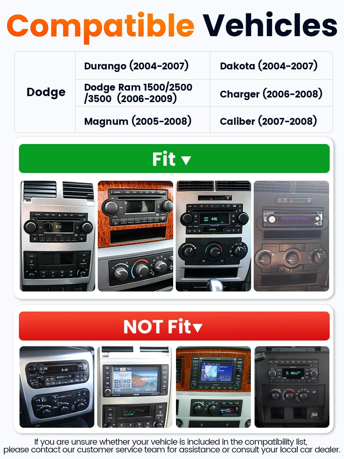 6.2" Car Stereo for Dodge Ram 1500/2500/3500 Charger Durango Dakota