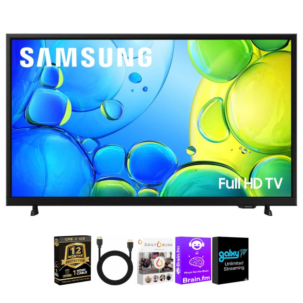 Samsung 32 inch FHD Smart TV Bundle with HDMI Cable & 12-Month CPS