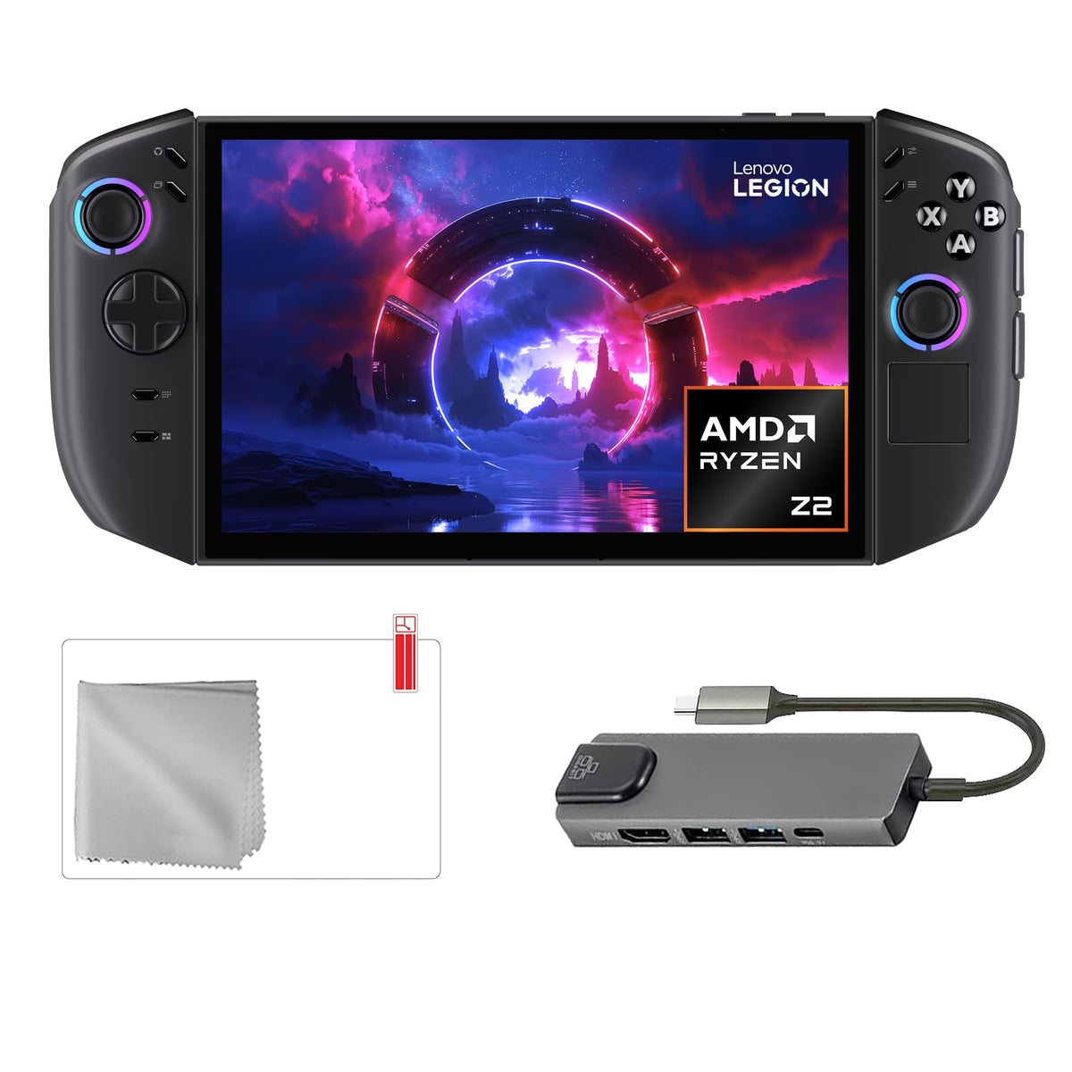 Lenovo Legion Go 2 1TB SSD AMD Ryzen Z2 CPU Gaming Handheld 8.8-inch OLED Touchscreen 144Hz, Mytrix Hub, Screen Protector, 3 Accessories: 4 in 1 Bundle