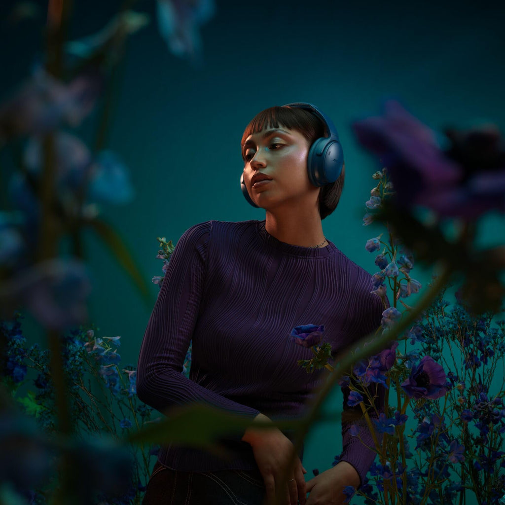 Bose QuietComfort Headphones - Wireless Bluetooth Headphones, Active Over Ear Noise Cancelling and Mic, USB-C Charging, Deep Bass, Up to 24 Hours of Playtime, Twilight Blue - Limited Edition Color