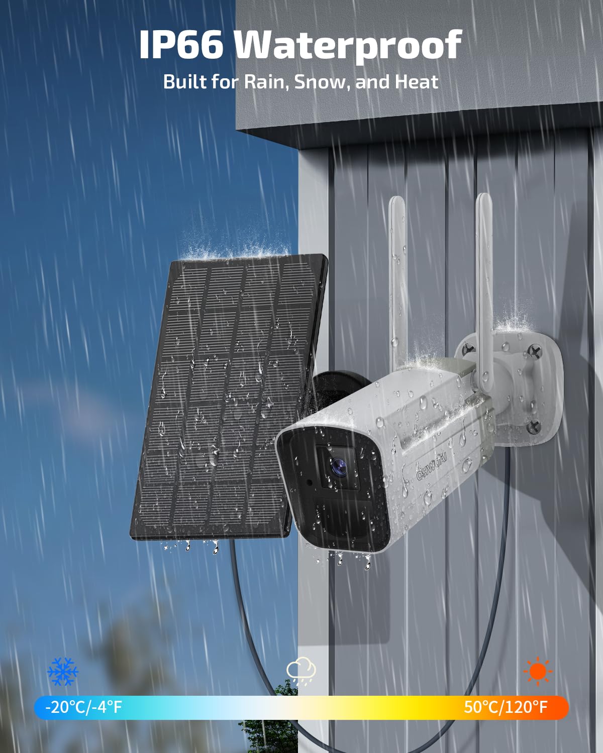 Wireless Outdoor Security Camera System, Solar Powered WiFi Cameras Systems