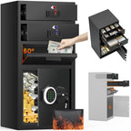 23.6''H Deposit Drop Safe with Drop Slot, Money Drop Safe for Business