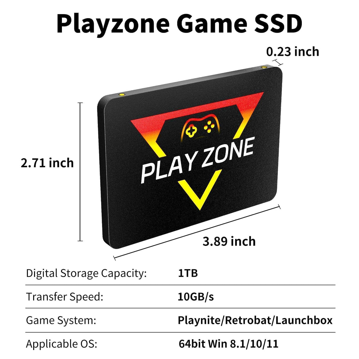 Game Console HDD with 3 Game Systems, Video Game Console with Built in 16191 Games, Emulator Console has 80+ Emulators, Game SSD for PC