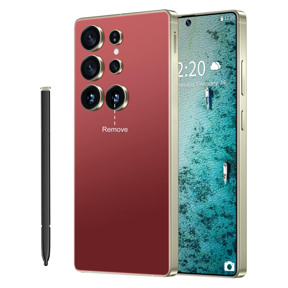 SZV I25 Ultra Unlocked Cell Phone,12+512GB 5G Unlocked Phone, Built in Pen Android 14 Battery 7000mAh 6.99" HD Screen Smartphone, Dual SIM/Face ID/Fingerprint Lock/GPS (Rose Gold, 12+512G)