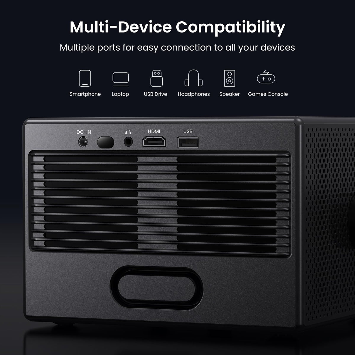 HAPPRUN 3000 ANSI Official Licensed Google TV Outdoor 4K Full HD Projector