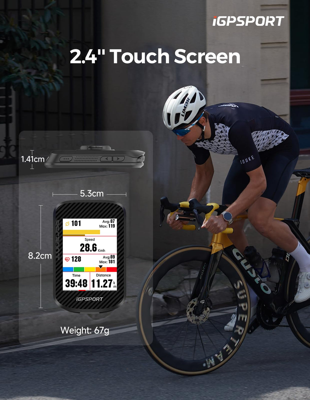 iGPSPORT BSC300T Wireless Bike Computer GPS, Touchscreen Offline MAP Navigation Off Course Warning Compatible with Insta 360, for Ebike Road Bike MTB