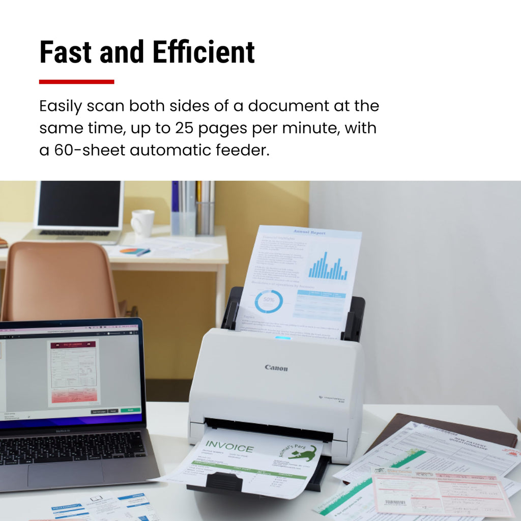 Canon imageFORMULA R30 - Office Document Scanner, Auto Document Feeder, Duplex Scanning, Plug-and-Scan Capability, No Software Installation Required