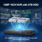 Anpviz 16Ch 8X 5MP Wired PoE Security Camera System 12MP NVR with 4TB HDD