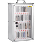 VEVOR Cell Phone Storage Locker, 20 Slots Acrylic Material with Door Locks and Keys, Wall-Mounted Cabinet Pocket Office Classroom Gym Box, Clear