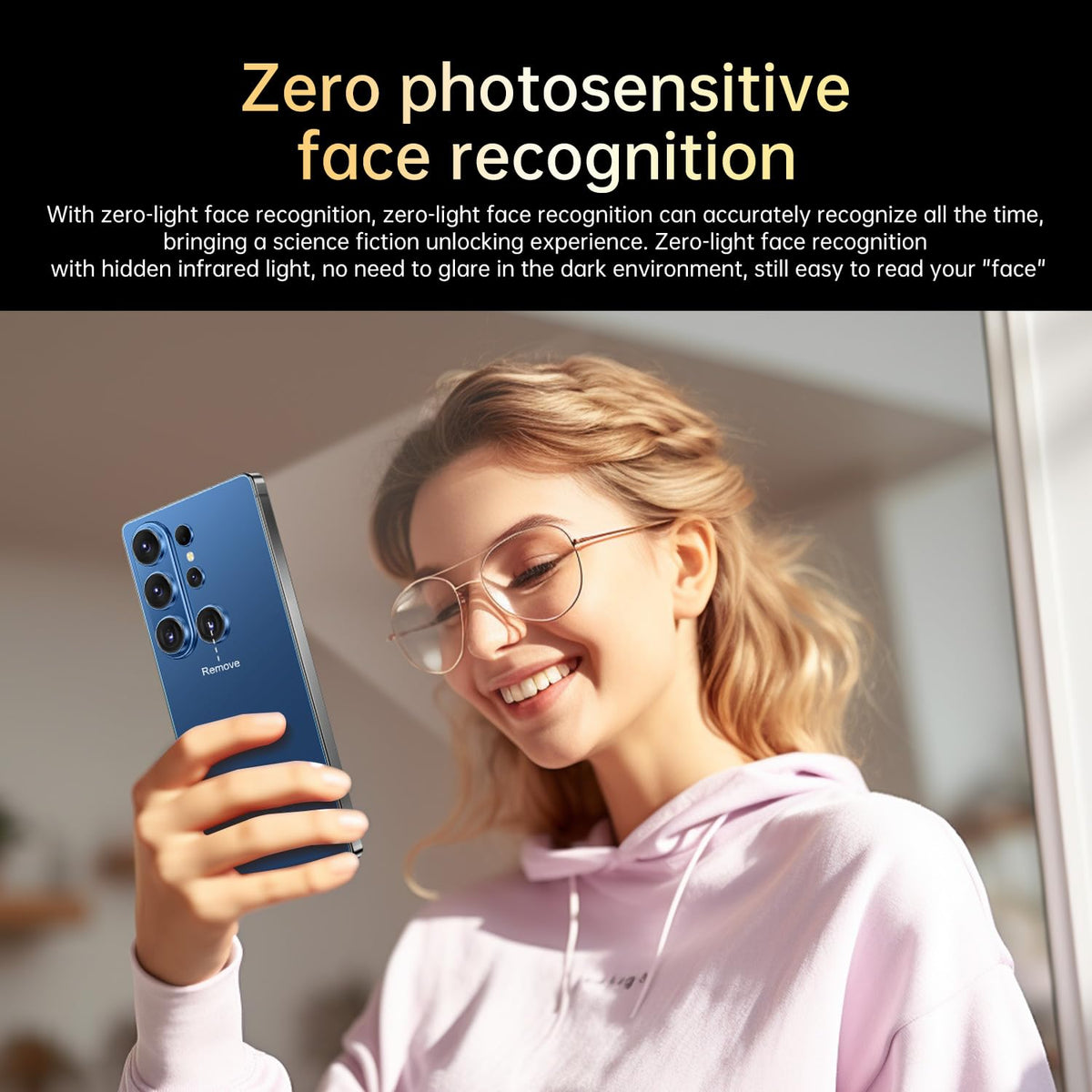 Huness 26 Ultra Unlocked Cell Phone,Built in Pen,16+1TB Unlocked Phone, Android 15 Battery 7000mAh 6.99" HD Screen Smartphone, 5G/Face ID/Fingerprint Lock/Dual SIM/GPS (Deep Blue)