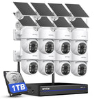 ANNKE Solar Camera System Wireless Outdoor PT, 4K NVR & 4X 4MP Cam, 1TB HDD