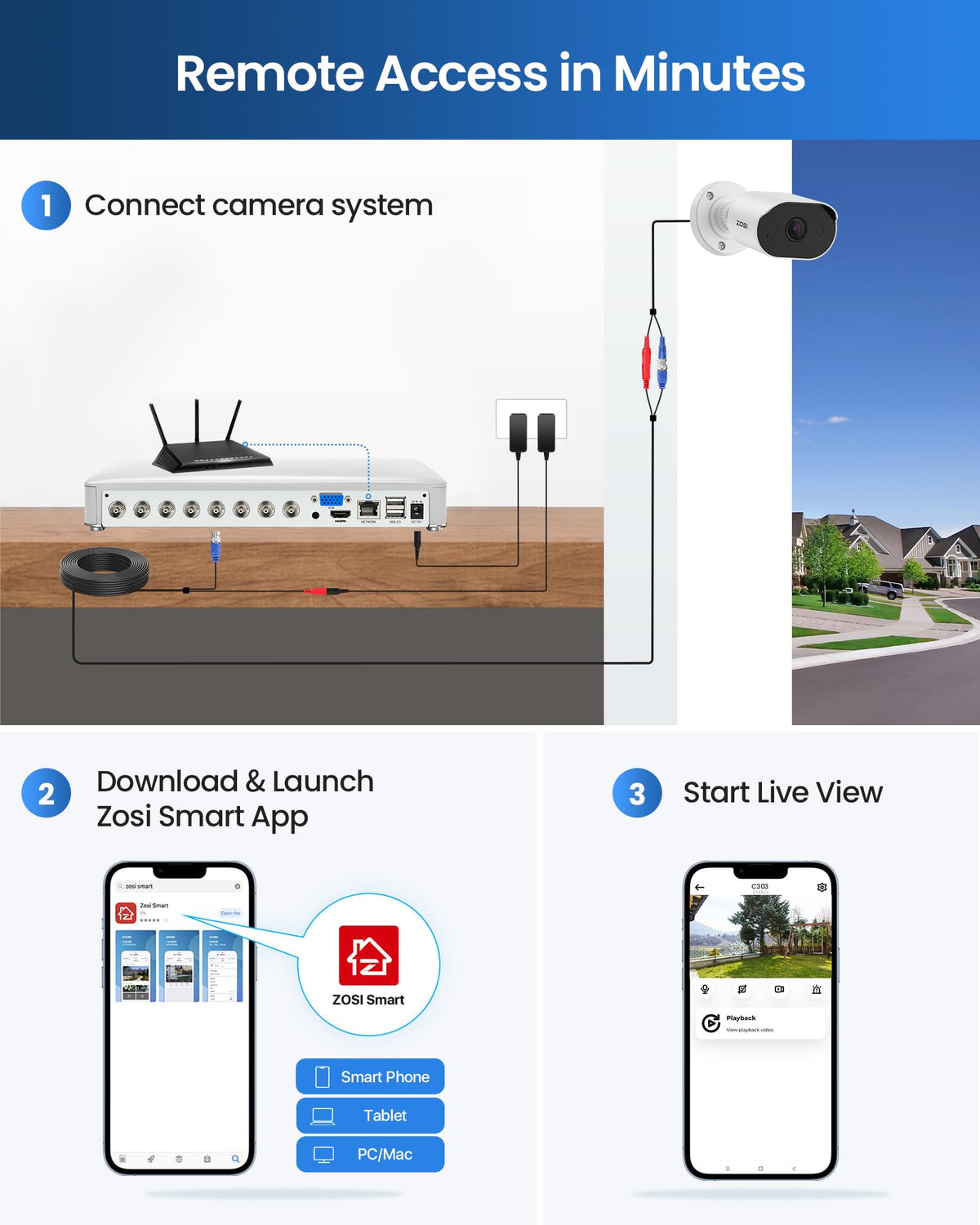 ZOSI 3K Lite Home Security Camera System with AI Human Vehicle Detection